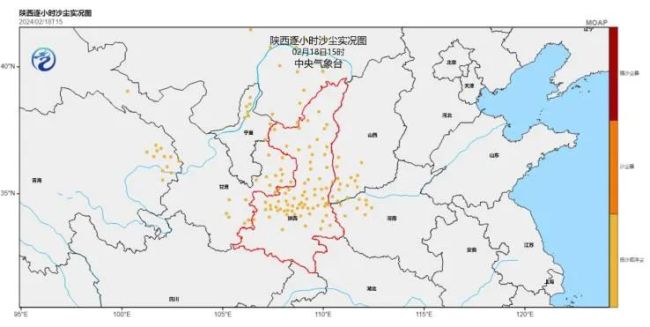 西安沙尘暴，空气质量为严重污染，明天上午逐渐减弱