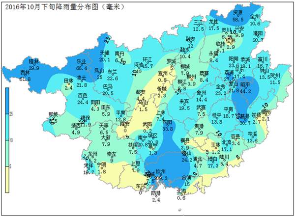 十月份广西农业气象（旬）月报