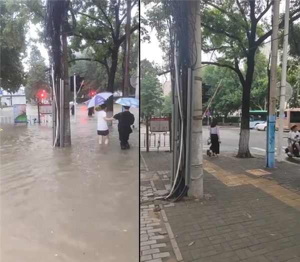 郑州暴雨30天前后对比恍若重生 拍摄者：长这么大第一次遇到