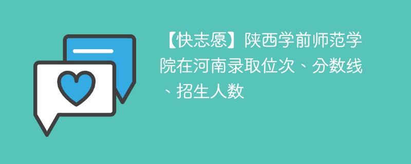 【快志愿】陕西学前师范学院在河南录取位次、分数线、招生人数