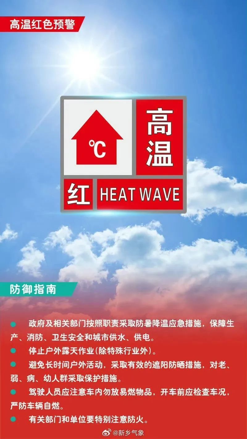 40℃+!河南多地升级发布高温红色预警