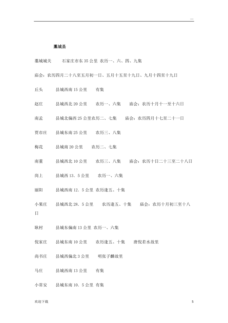 石家庄的主要集市一览表_第5页