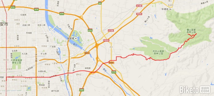 古城西安周边骑行路线:骊山线路