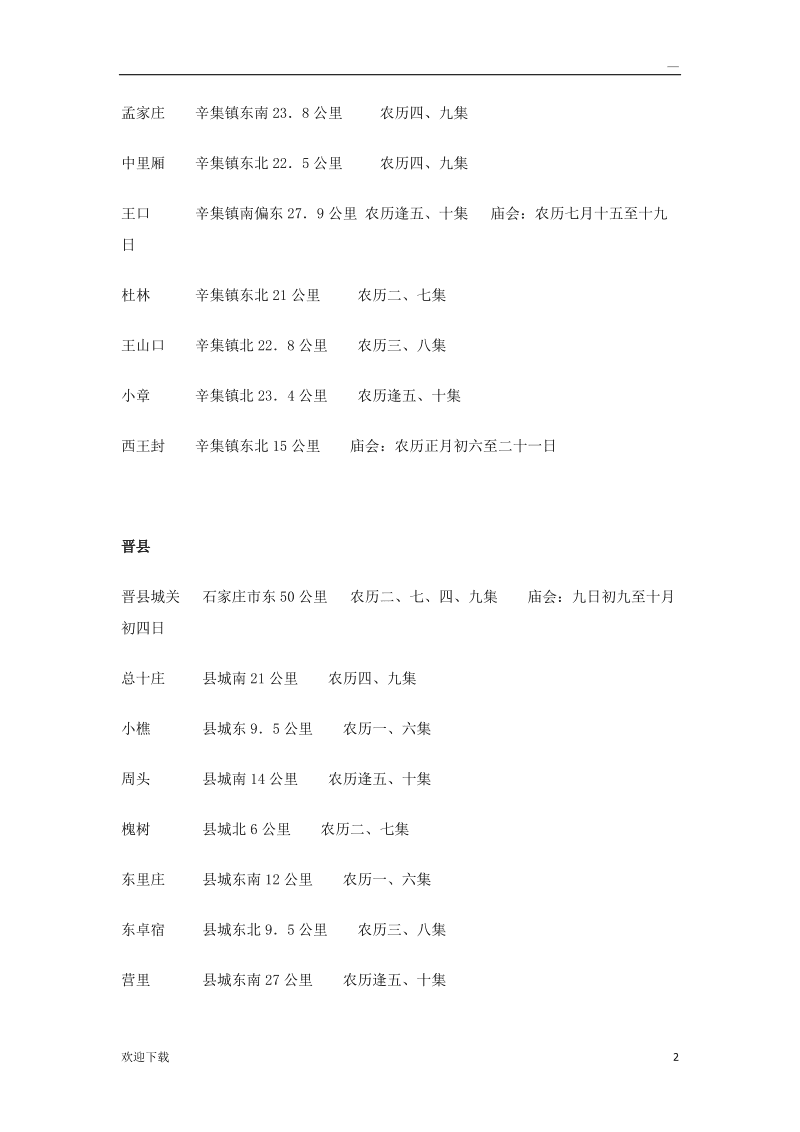 石家庄的主要集市一览表_第2页